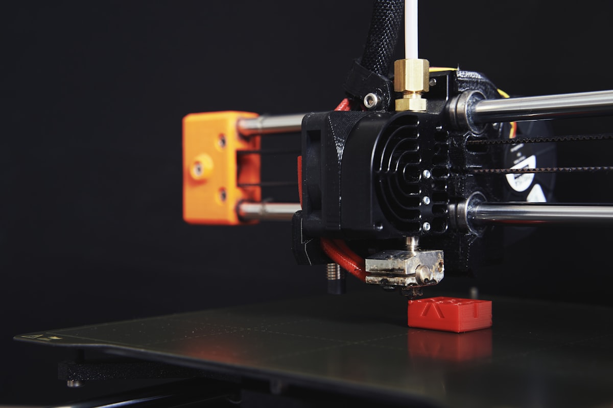 Extrusor de impressora 3D em close-up
